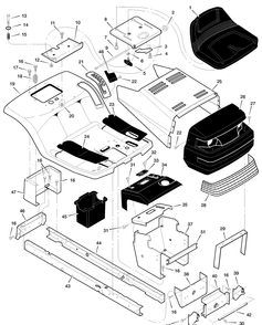Part Location Diagram of 95323E700 Briggs and Stratton Support dash-3510